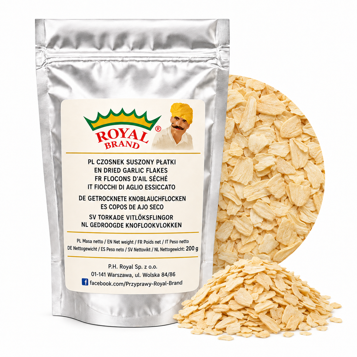 Czosnek Suszony Płatki 200 g Royal Brand