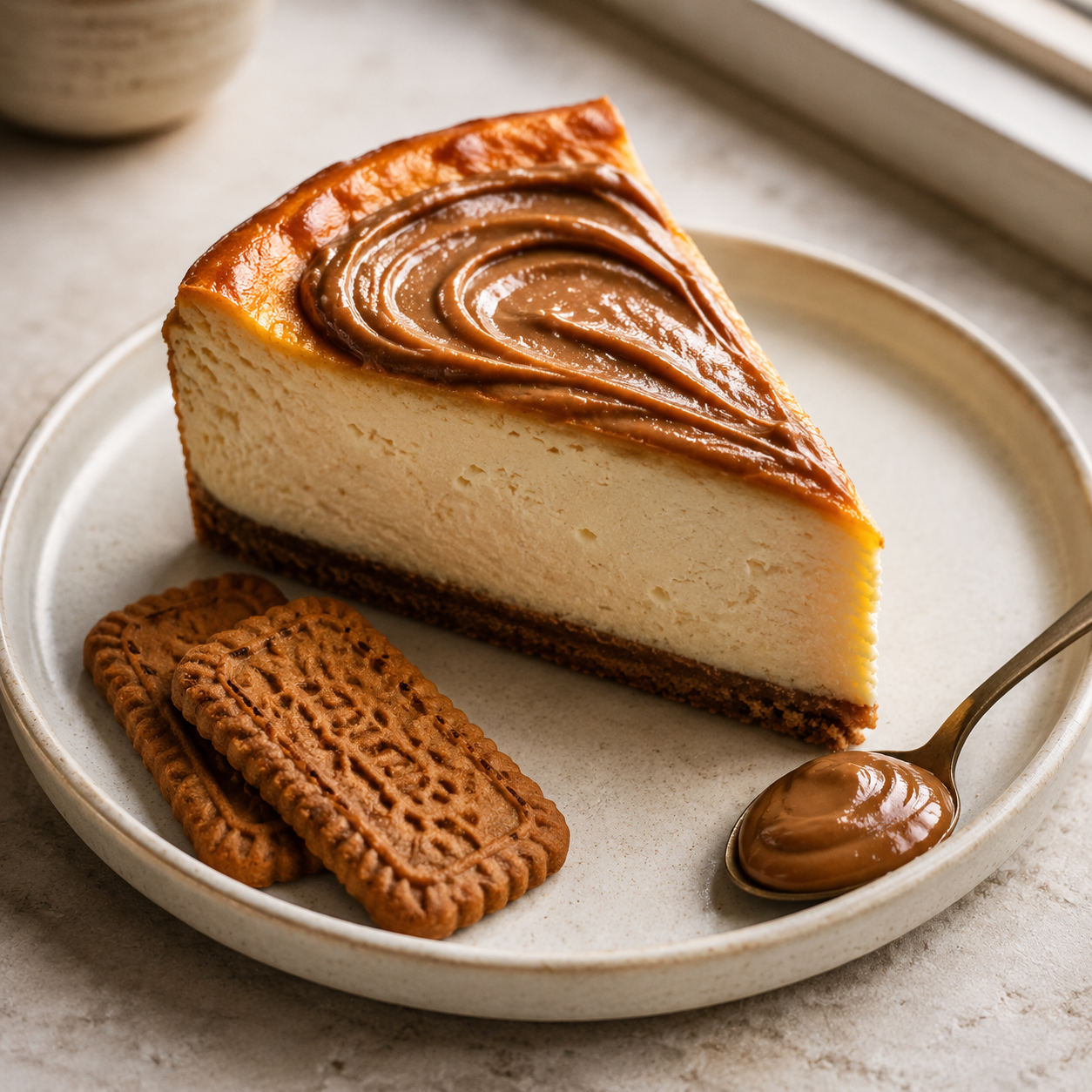 Sernik z pastą Speculoos i korzennymi ciastkami