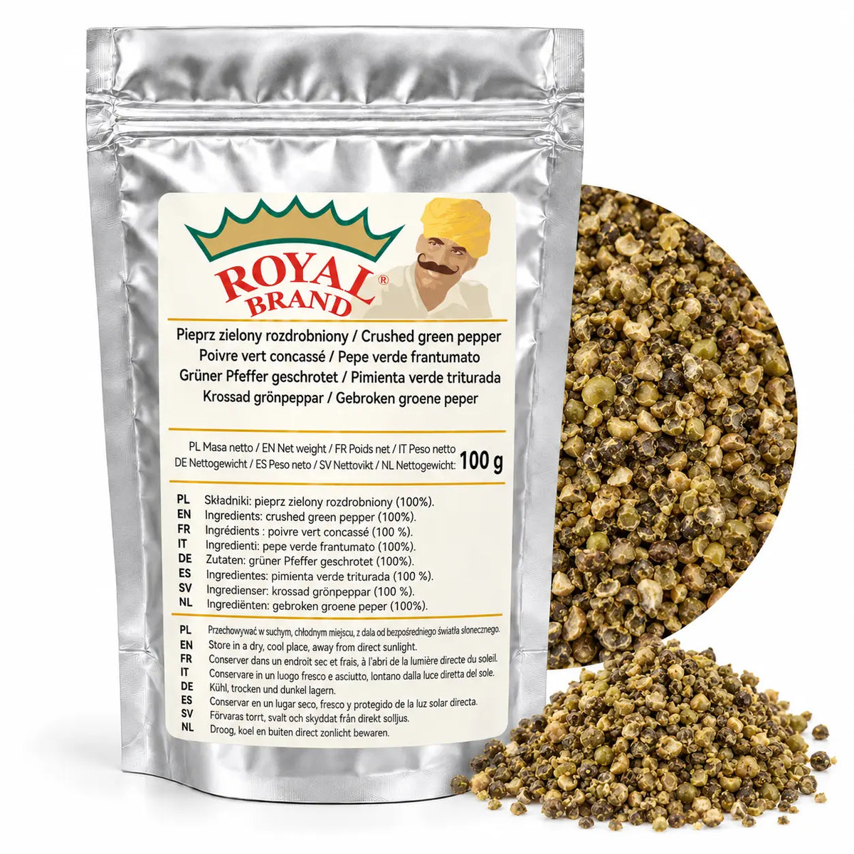 Pieprz zielony rozdrobniony 100 g Royal Brand
