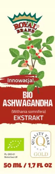 Ashwagandha W PŁYNIE Stres Pamięć BIO 50 ml MOCNY - Oficjalny sklep Royal Brand