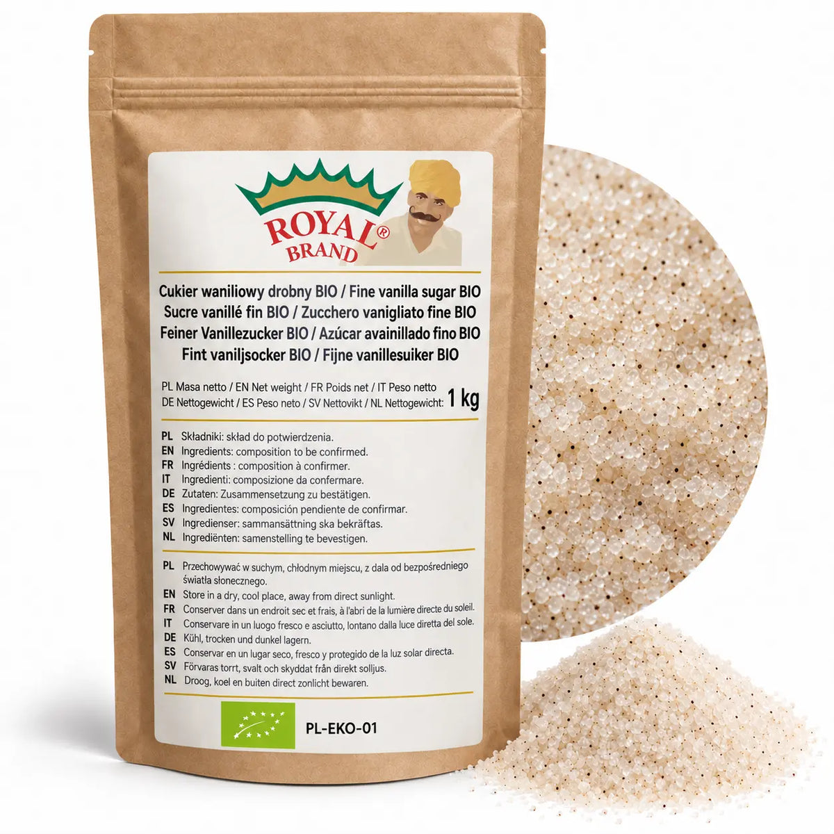 Cukier waniliowy drobny BIO 1 kg Royal Brand