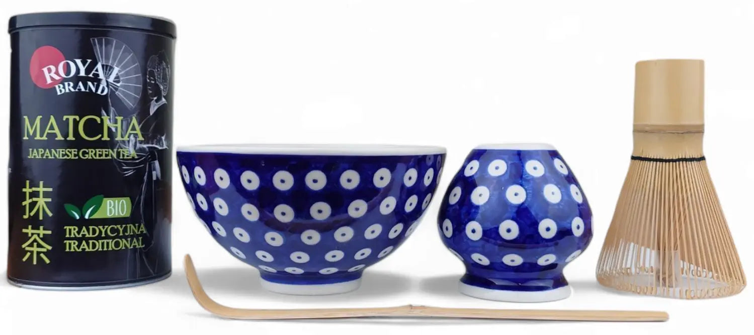 Zestaw-do-matchy-Royal-Brand-i-Bolesławiec Przyprawy, ekstrakt waniliowy, pasta waniliowa  i matcha Royal Brand