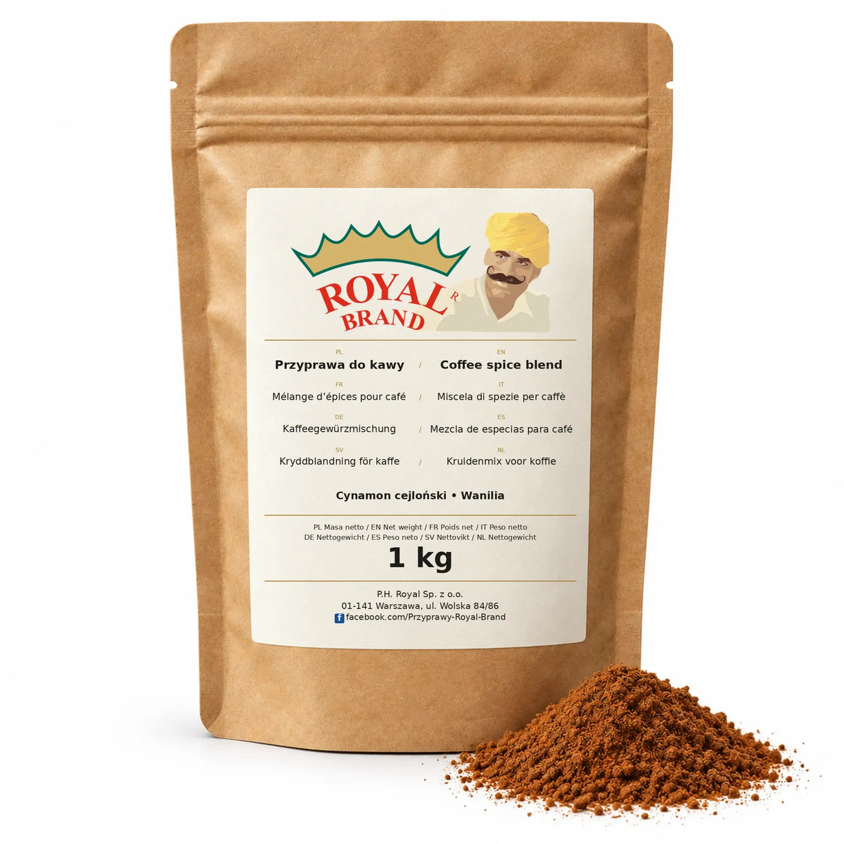 Przyprawa do kawy z cynamonem cejlońskim i wanilią 1 kg – Royal Brand