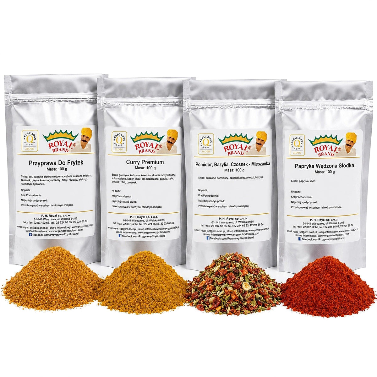 Zestaw Przypraw do Frytek Ziemniaków Warzyw Vege 4x100g Royal Brand Royal Brand