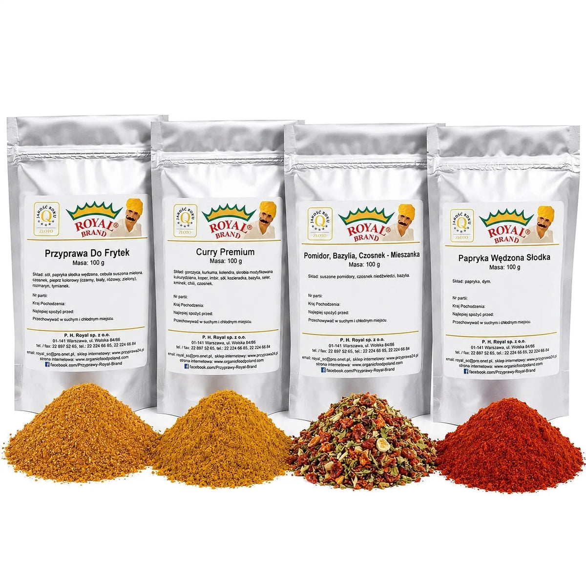 Zestaw Przypraw do Frytek Ziemniaków Warzyw Vege 4x100g Royal Brand Royal Brand