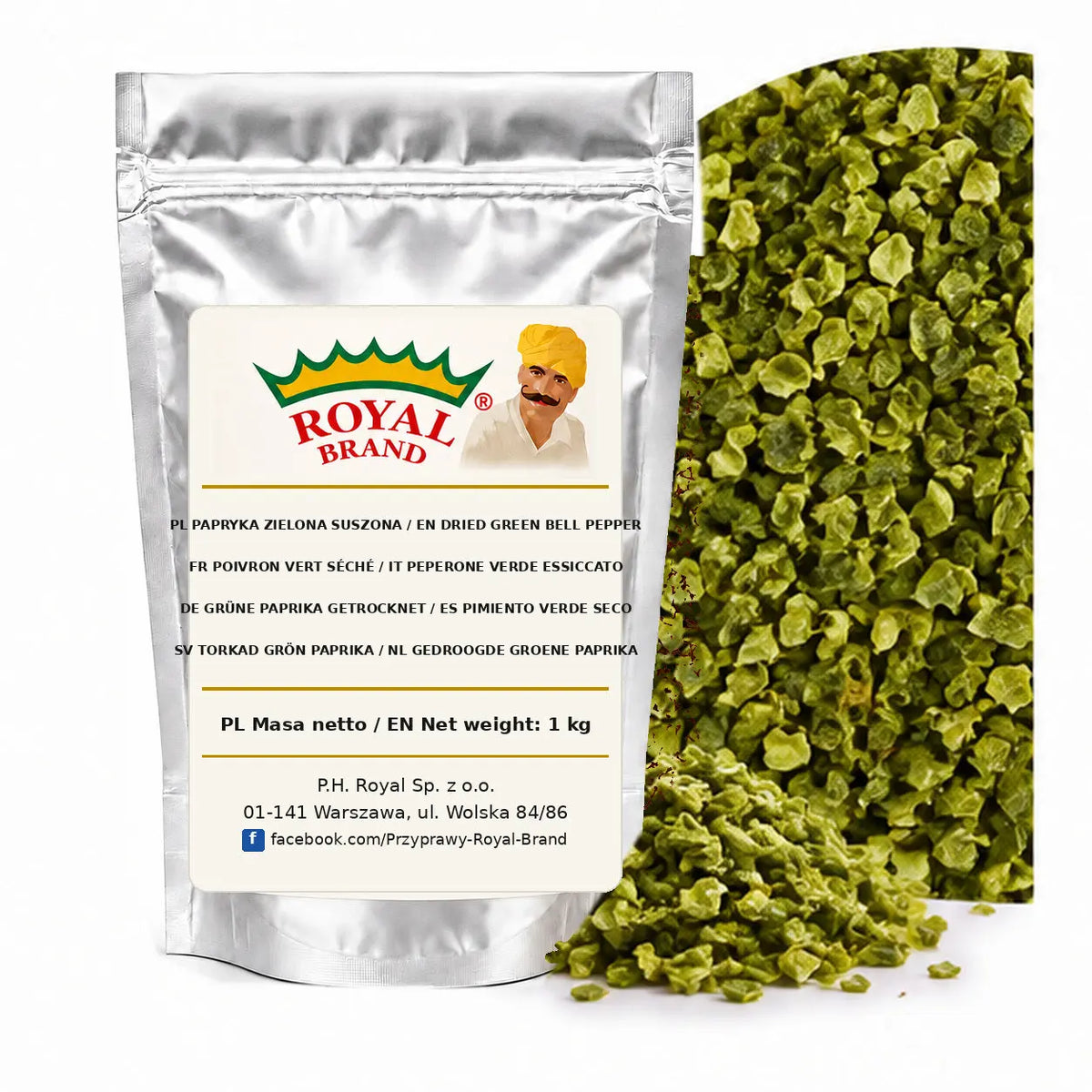 Papryka zielona suszona Royal Brand – opakowanie 1 kg