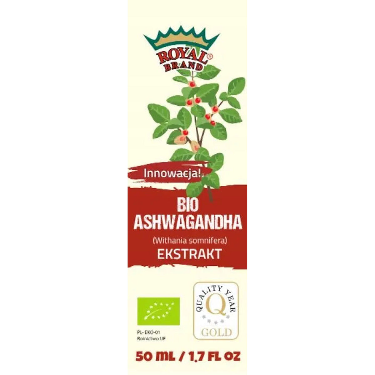 Ashwagandha W PŁYNIE Stres Pamięć BIO 50 ml MOCNY - Oficjalny sklep Royal Brand