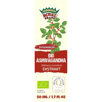 Ashwagandha W PŁYNIE Stres Pamięć BIO 50 ml MOCNY - Oficjalny sklep Royal Brand