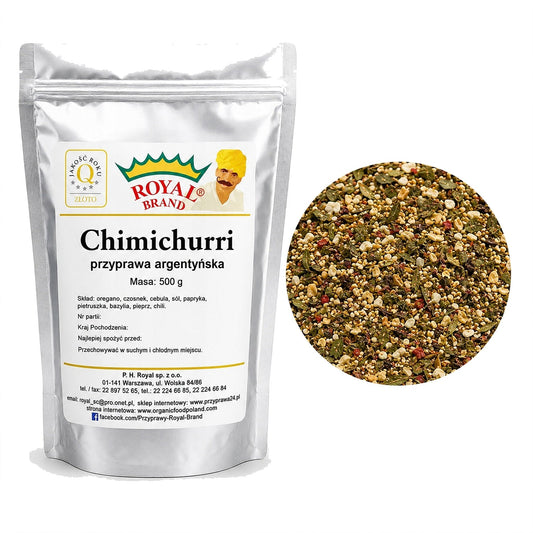 CHIMICHURRI 500g Argentyńska naturalna marynata przyprawa do mięsa i grilla Royal Brand
