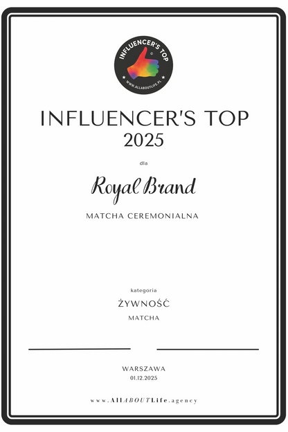 Certyfikowana Matcha Premium Ceremonialna 100g zielona herbata w proszku - Oficjalny sklep Royal Brand