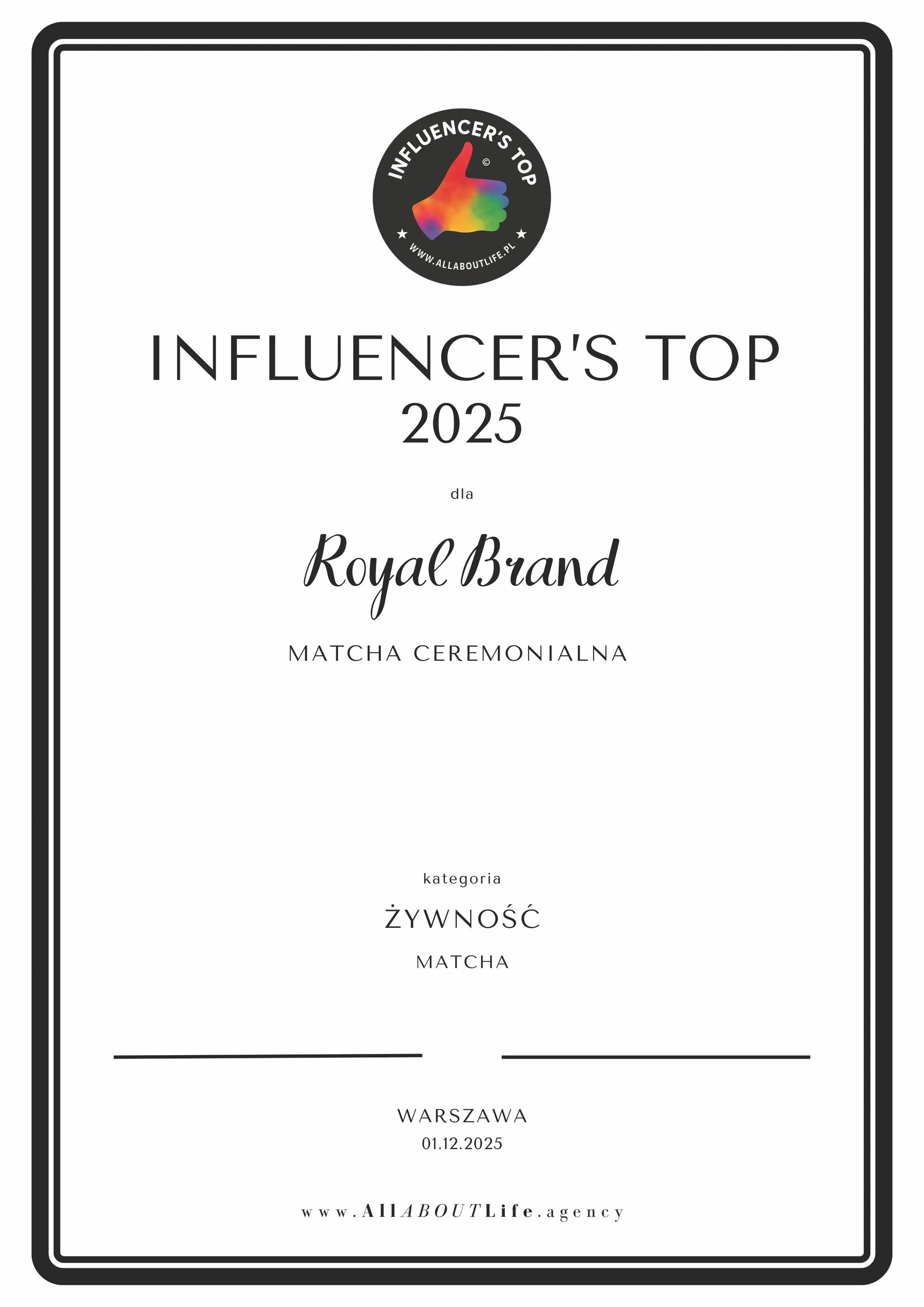 Certyfikowana Matcha Premium Ceremonialna 100g zielona herbata w proszku - Oficjalny sklep Royal Brand