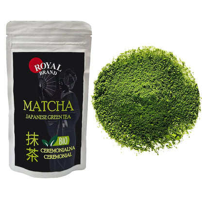 Certyfikowana Matcha Premium Ceremonialna 100g zielona herbata w proszku - Oficjalny sklep Royal Brand