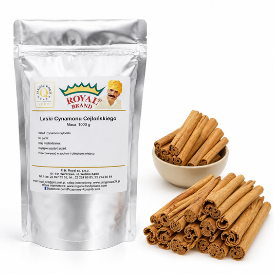Cynamon cejloński w laskach 1 kg – opakowanie Royal Brand