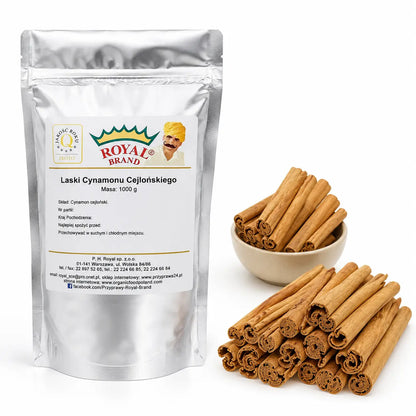 Cynamon cejloński w laskach 1 kg – opakowanie Royal Brand