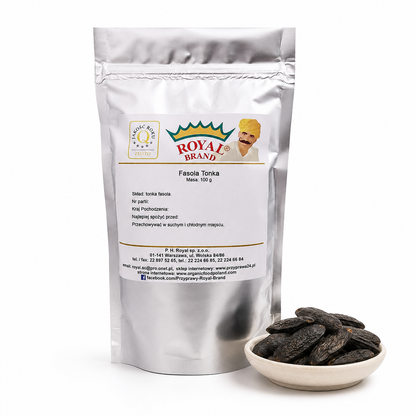Fasola tonka Royal Brand 100 g – całe nasiona w doypacku