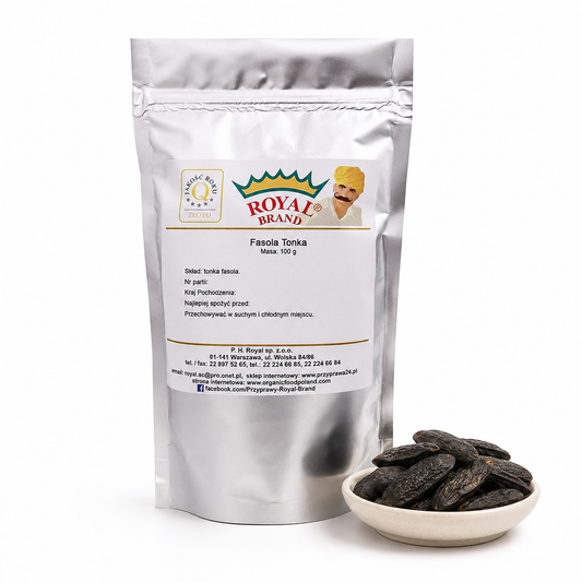 Fasola tonka Royal Brand 100 g – całe nasiona w doypacku