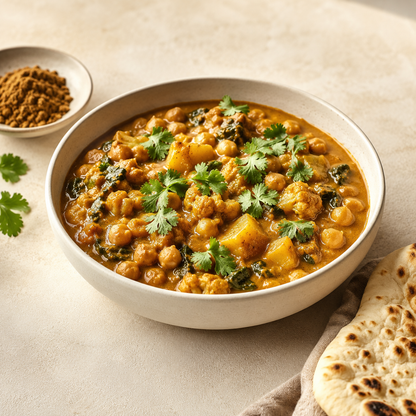 Curry warzywne z ciecierzycą doprawione Garam Masala