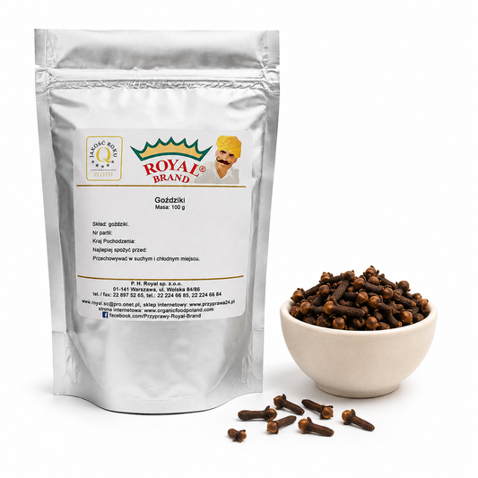 Goździki całe 100 g – gatunek I – opakowanie Royal Brand