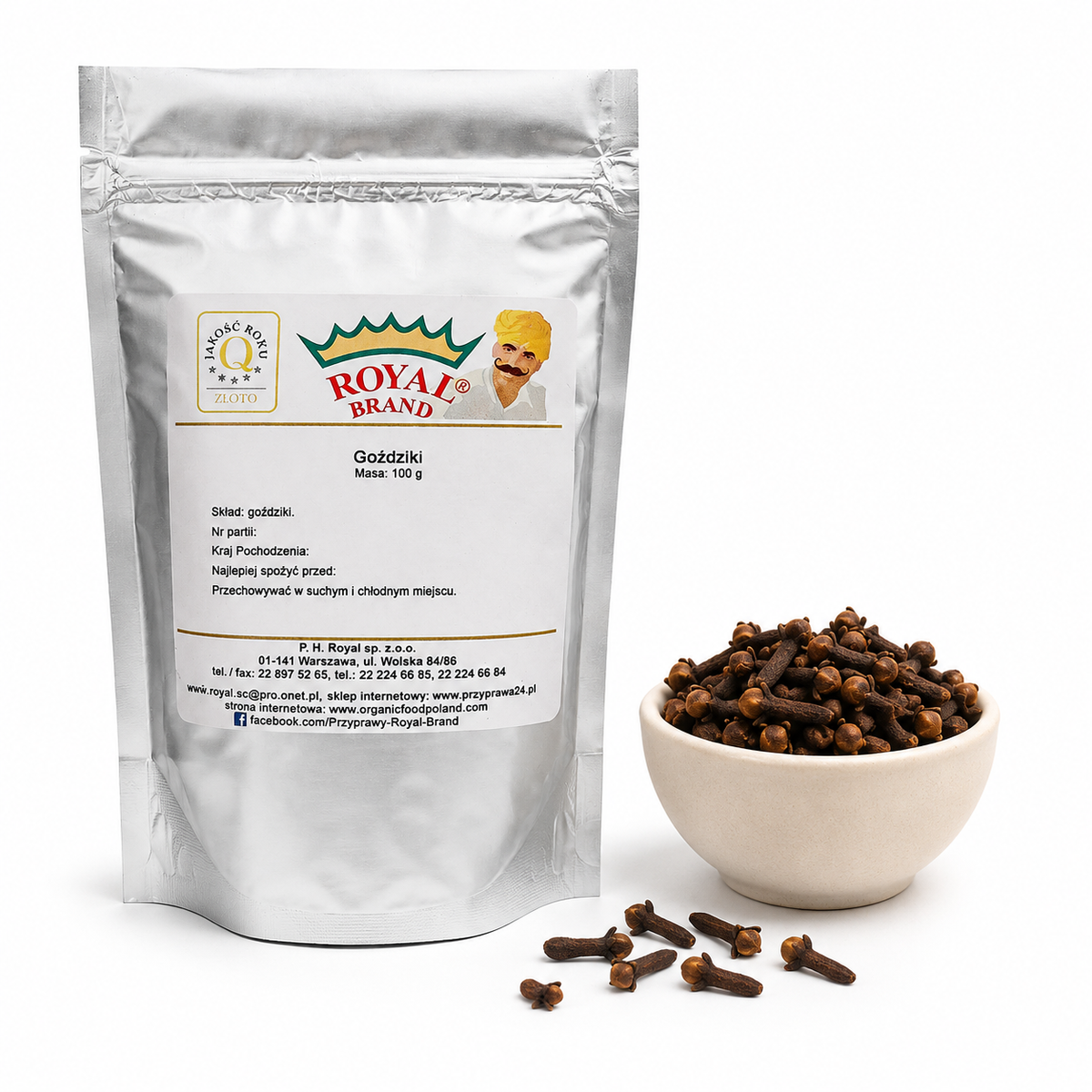 Goździki całe 100 g – gatunek I – opakowanie Royal Brand