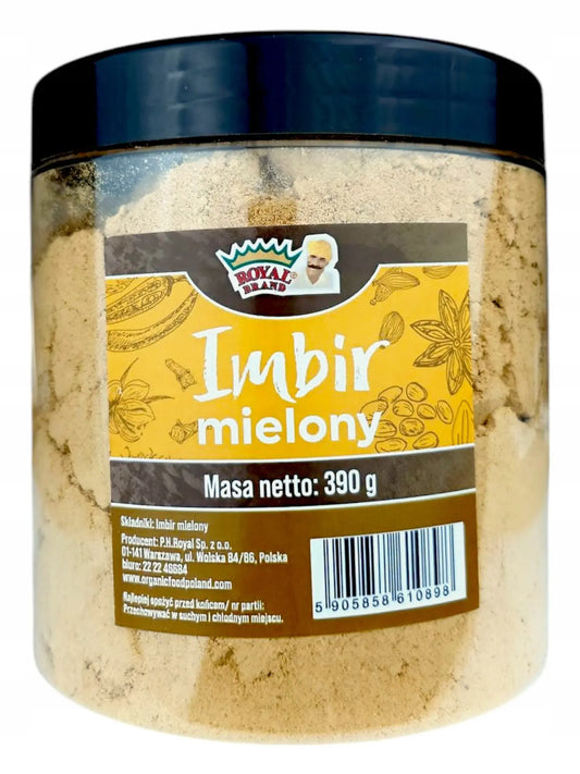Imbir Mielony w dużym ładnym wielorazowym słoiku 390g Dobry Rozgrzewający - Oficjalny sklep Royal Brand