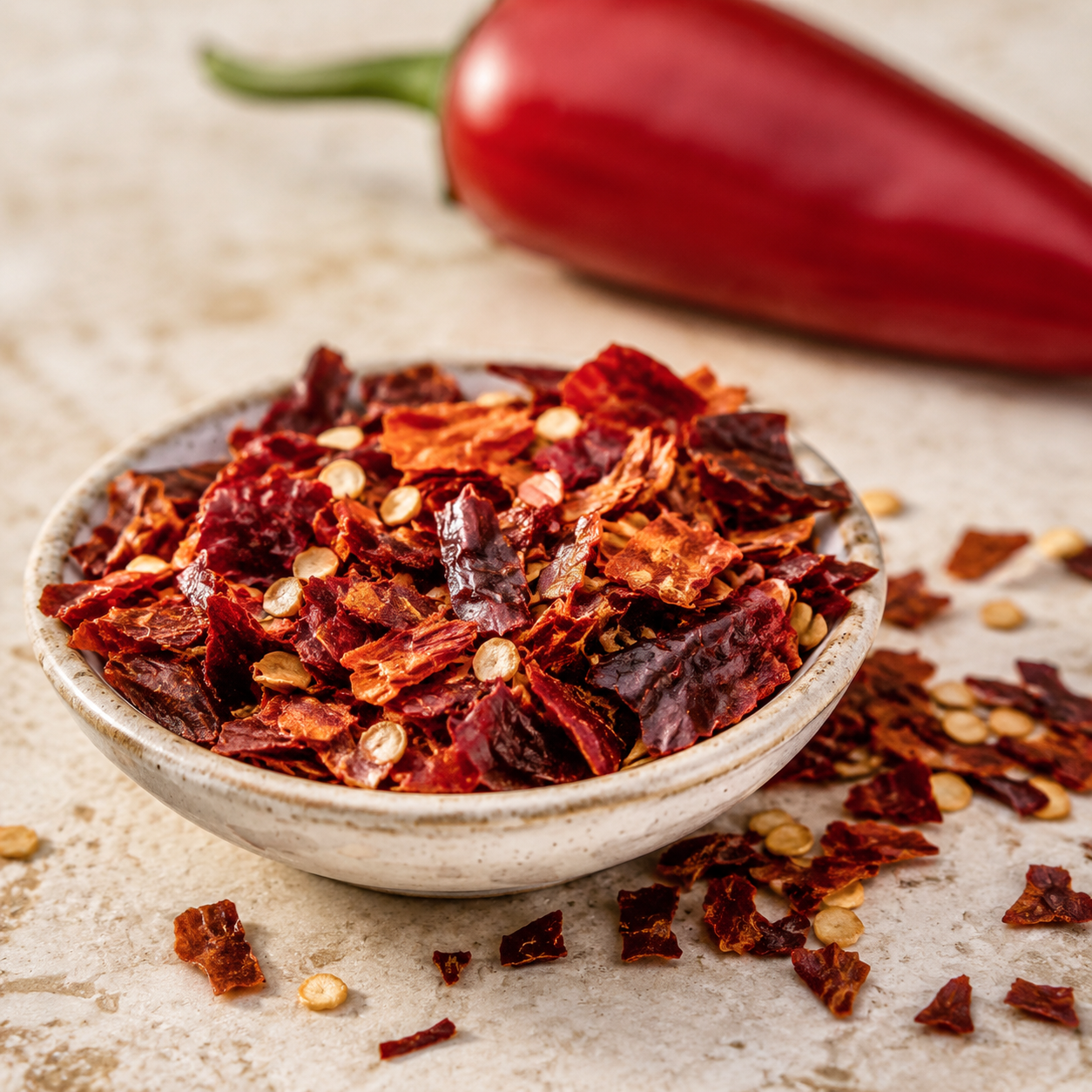 Suszone płatki czerwonego jalapeño 1 kg – zbliżenie produktu