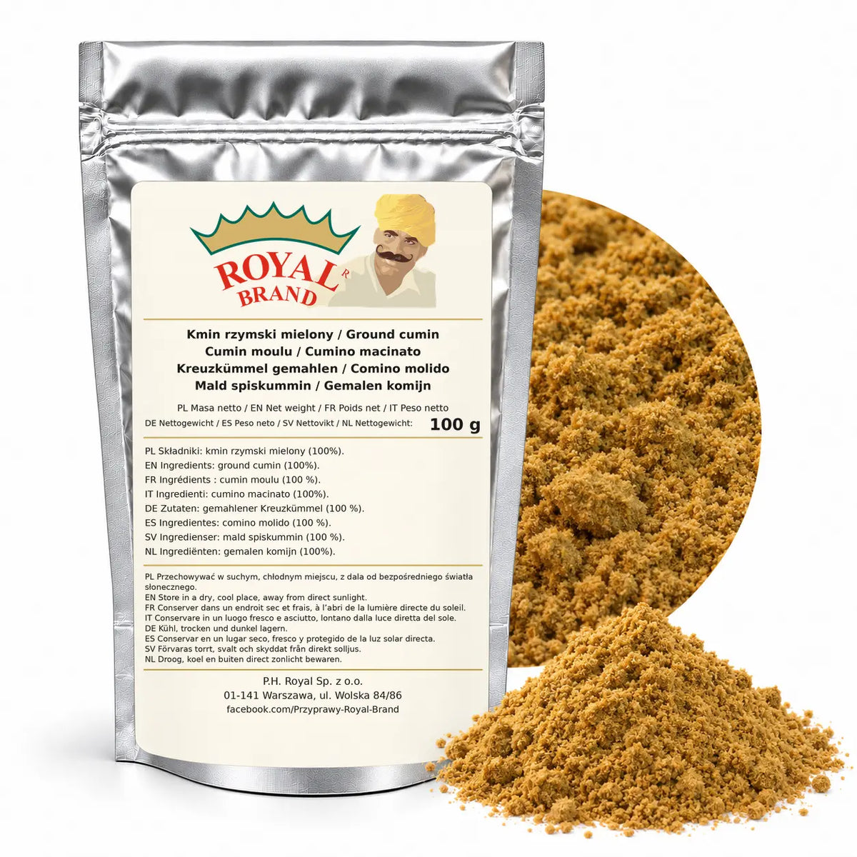 Kmin rzymski mielony kumin 100 g do curry i hummusu Royal Brand