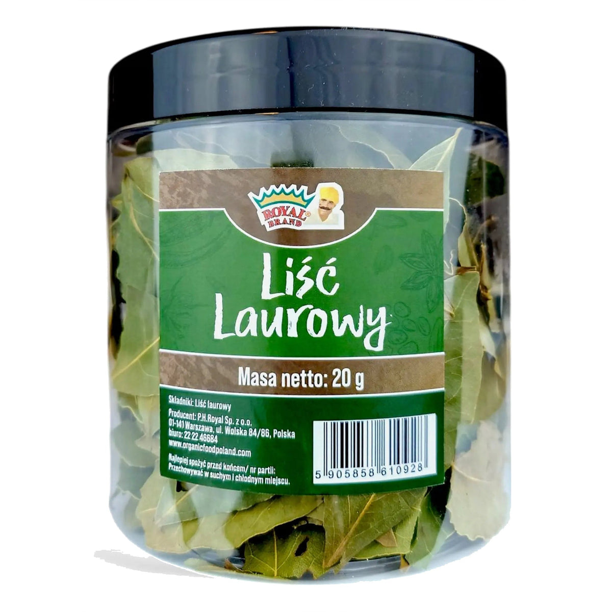 LIŚĆ LAUROWY 20g w dużym ładnym słoiku liście laurowe selekcjonowane całe - Oficjalny sklep Royal Brand