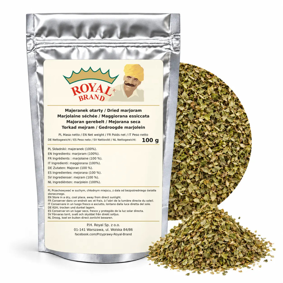 Majeranek otarty suszony 100 g do żurku i fasoli Royal Brand