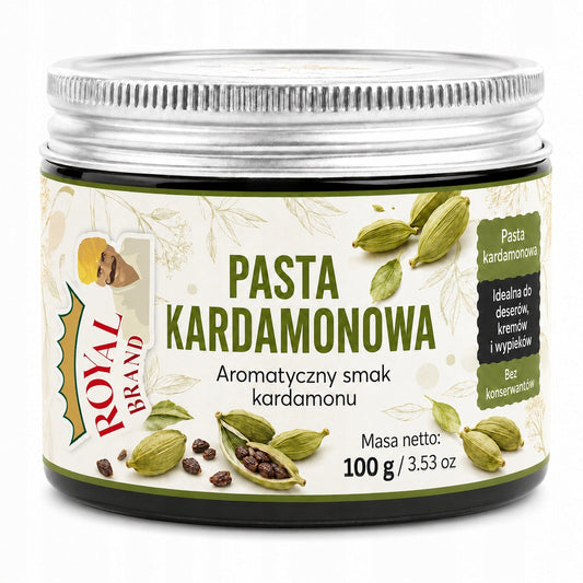 Naturalna Pasta kardamonowa 100g do pieczenia i lodów z ziarna kardamonou Royal Brand