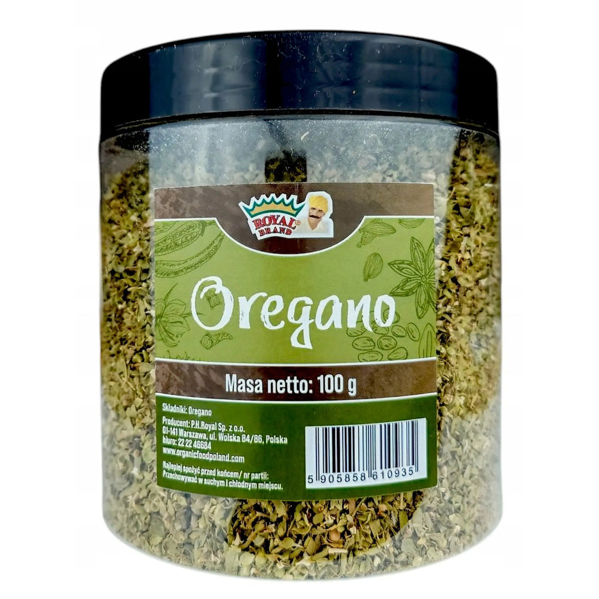 Oregano w wielorazowym ładnym słoiku100g duży słoik HoReCa - Oficjalny sklep Royal Brand