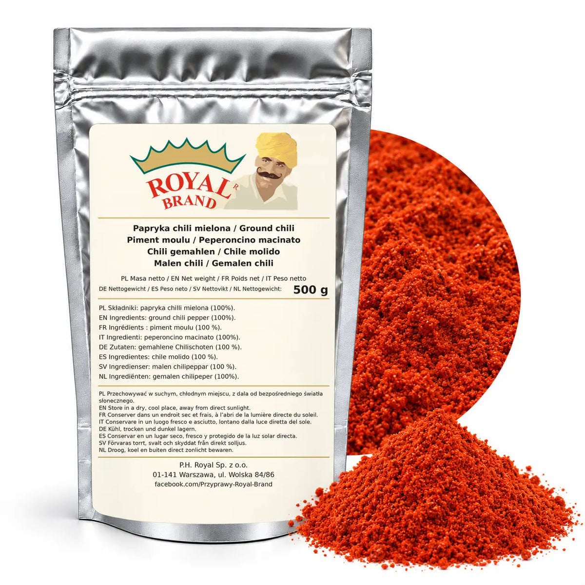 Papryka chili mielona ostra 500 g Royal Brand