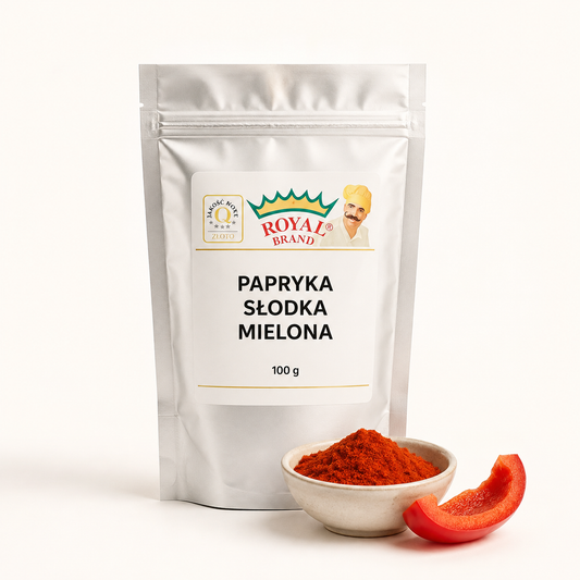Papryka słodka mielona 100 g Royal Brand – opakowanie i przyprawa