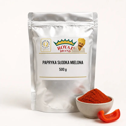 Papryka słodka mielona 500 g Royal Brand – opakowanie i przyprawa
