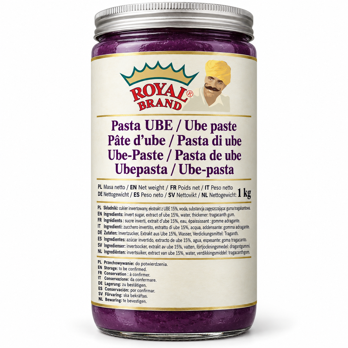 Pasta UBE 1 kg Royal Brand – projekt opakowania w szklanym słoiku