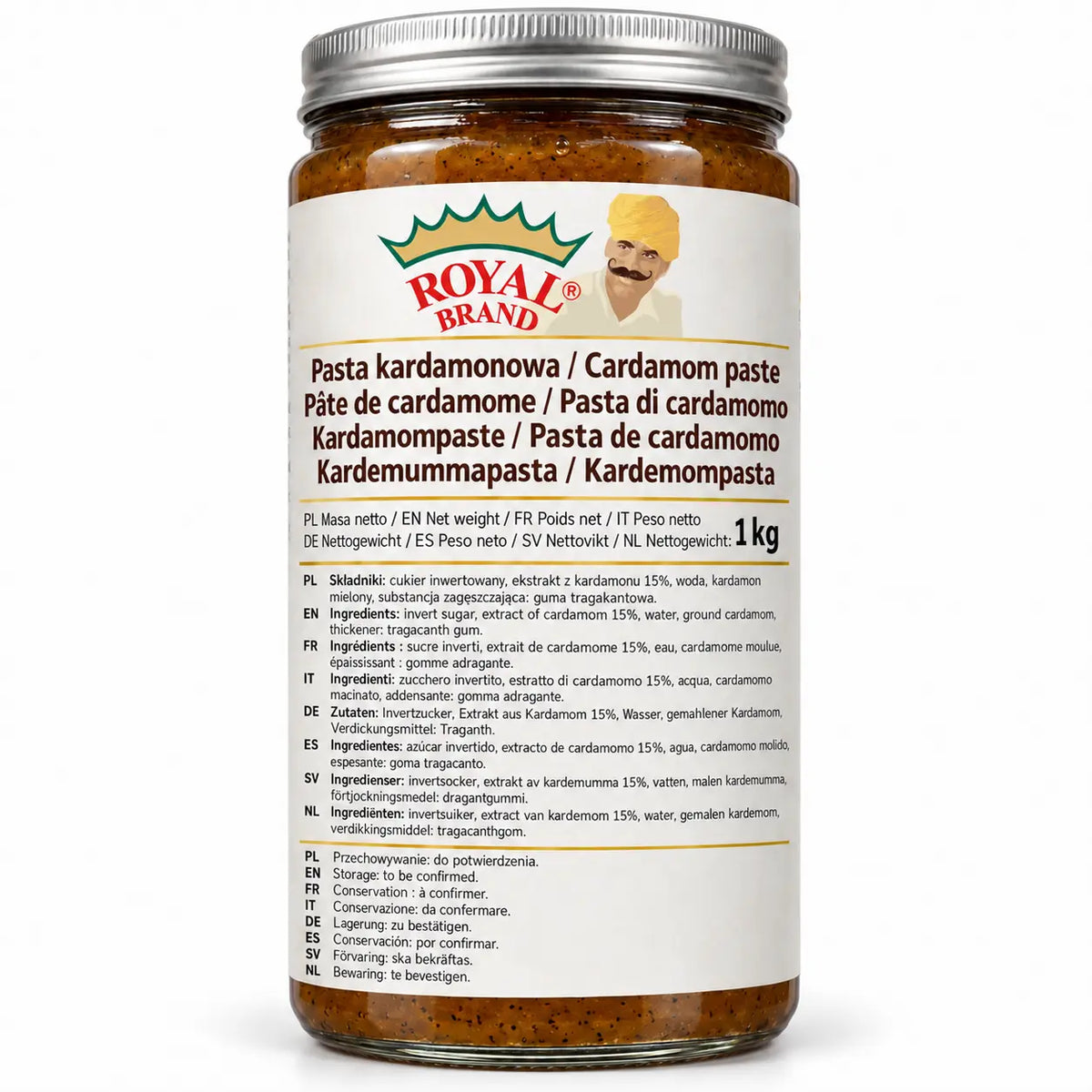 Pasta kardamonowa 1 kg Royal Brand – projekt opakowania w szklanym słoiku