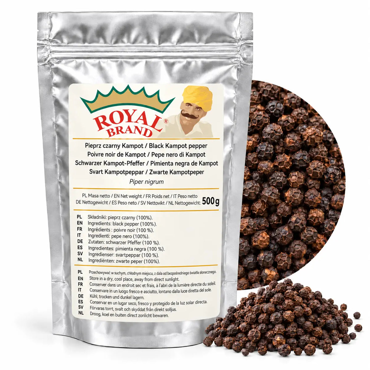 Pieprz czarny Kampot ziarnisty 500 g Royal Brand