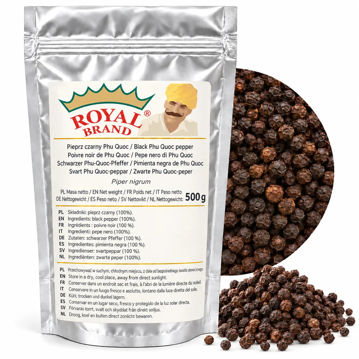 Pieprz czarny z wyspy Phu Quoc ziarnisty 500 g Royal Brand