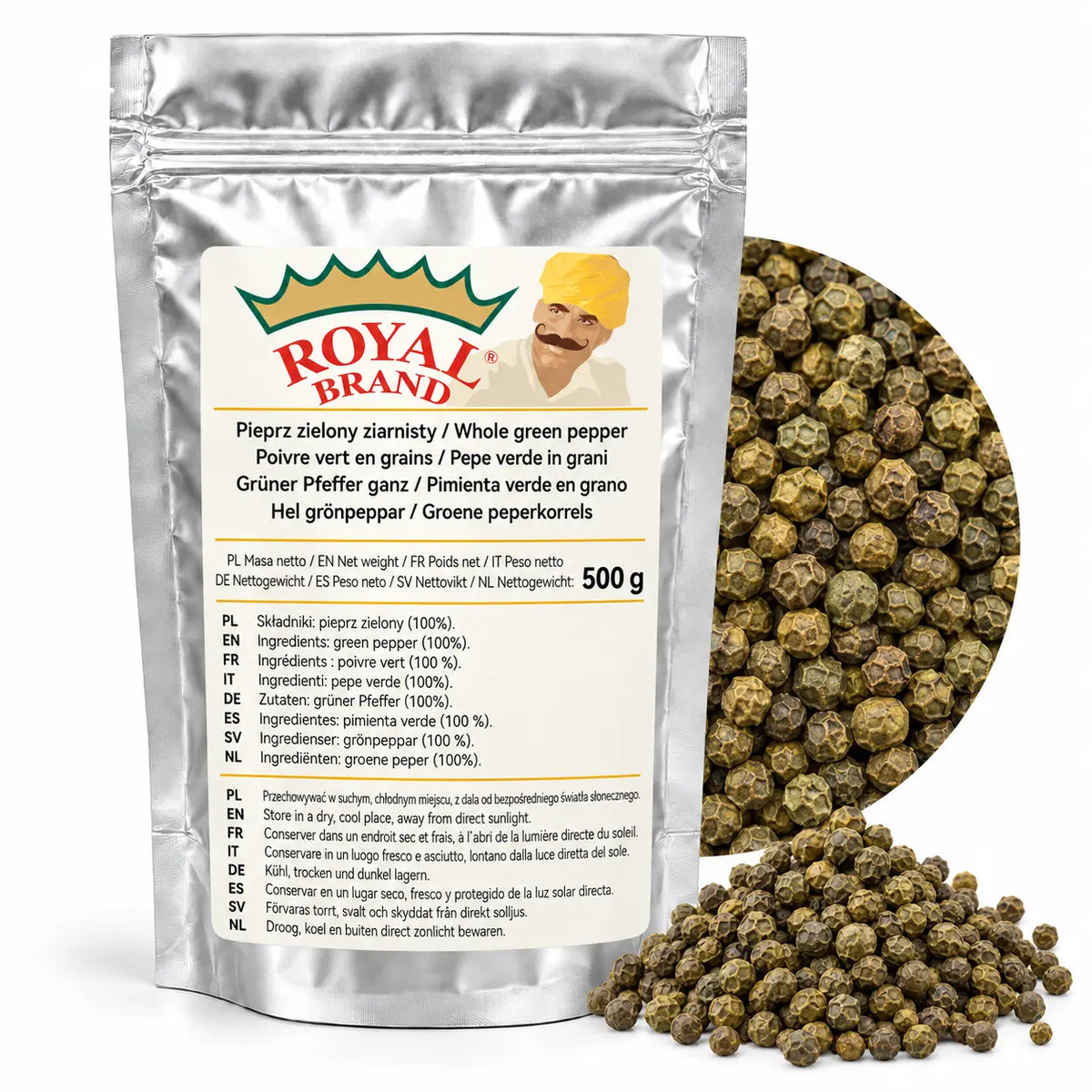 Pieprz zielony ziarnisty 500 g Royal Brand