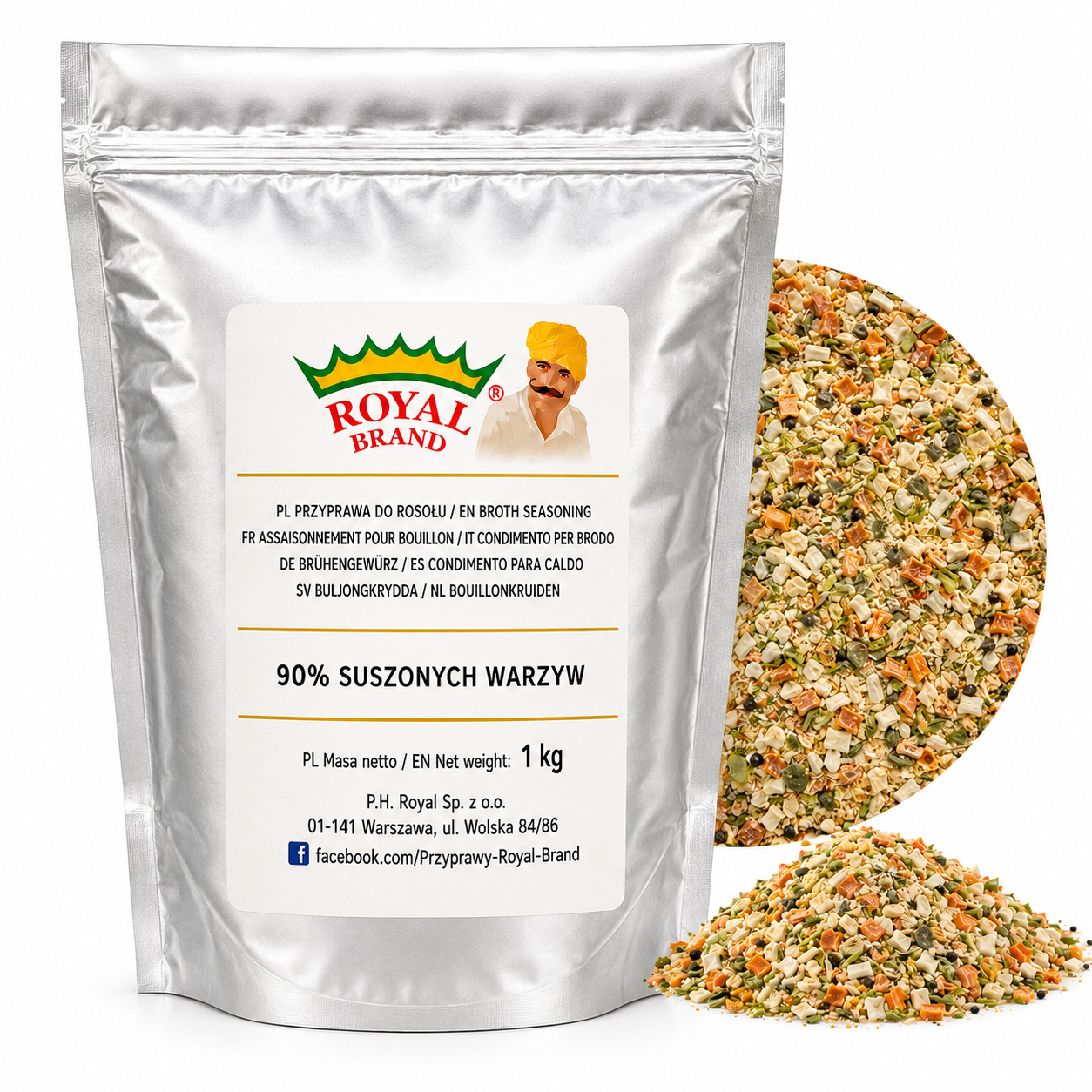 Przyprawa do rosołu 90% suszonych warzyw 1 kg Royal Brand