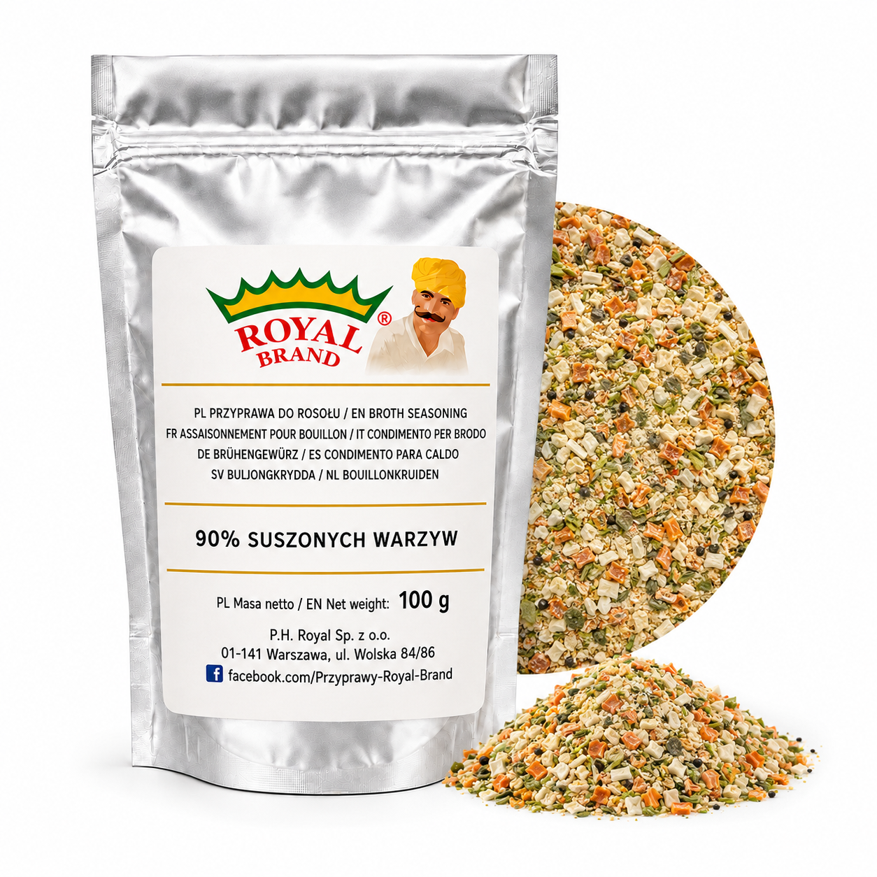 Przyprawa do rosołu 90% suszonych warzyw 100 g Royal Brand