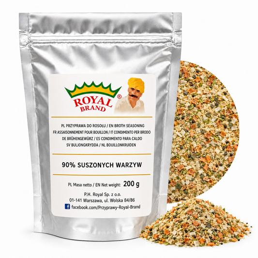 Przyprawa do rosołu 90% suszonych warzyw 200 g Royal Brand