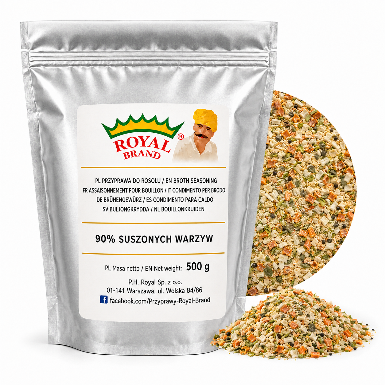 Przyprawa do rosołu 90% suszonych warzyw 500 g Royal Brand
