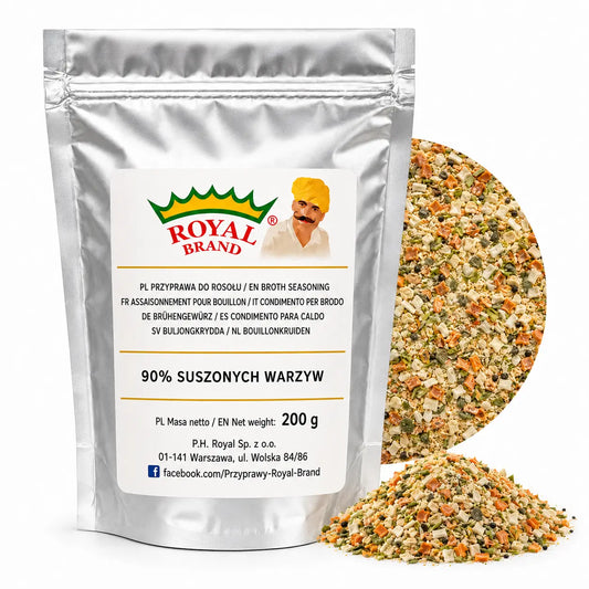 Przyprawa do rosołu 90% suszonych warzyw 200 g Royal Brand