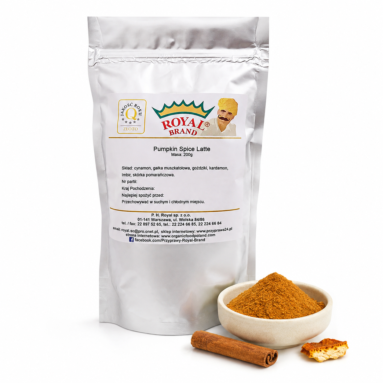 Pumpkin Spice Latte 200 g Royal Brand – opakowanie i mieszanka