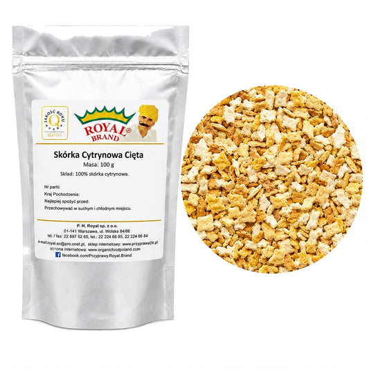 Skórka cytrynowa cięta 100g do herbaty ciast Royal Brand Royal Brand