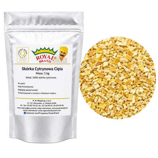 Skórka cytrynowa cięta 1kg do herbaty ciast Royal Brand Royal Brand