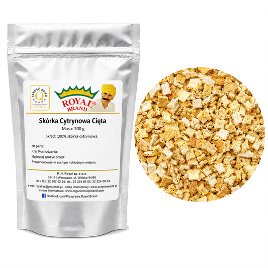 Skórka cytrynowa cięta 200g do herbaty ciast Royal Brand Royal Brand