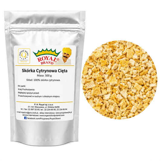 Skórka cytrynowa cięta 500g do herbaty ciast Royal Brand Royal Brand