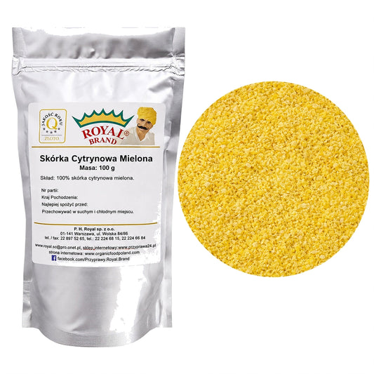 Skórka cytrynowa mielona 100g do ciast deserów herbaty Royal Brand Royal Brand