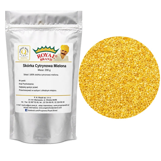 Skórka cytrynowa mielona 200g do ciast deserów herbaty Royal Brand Royal Brand